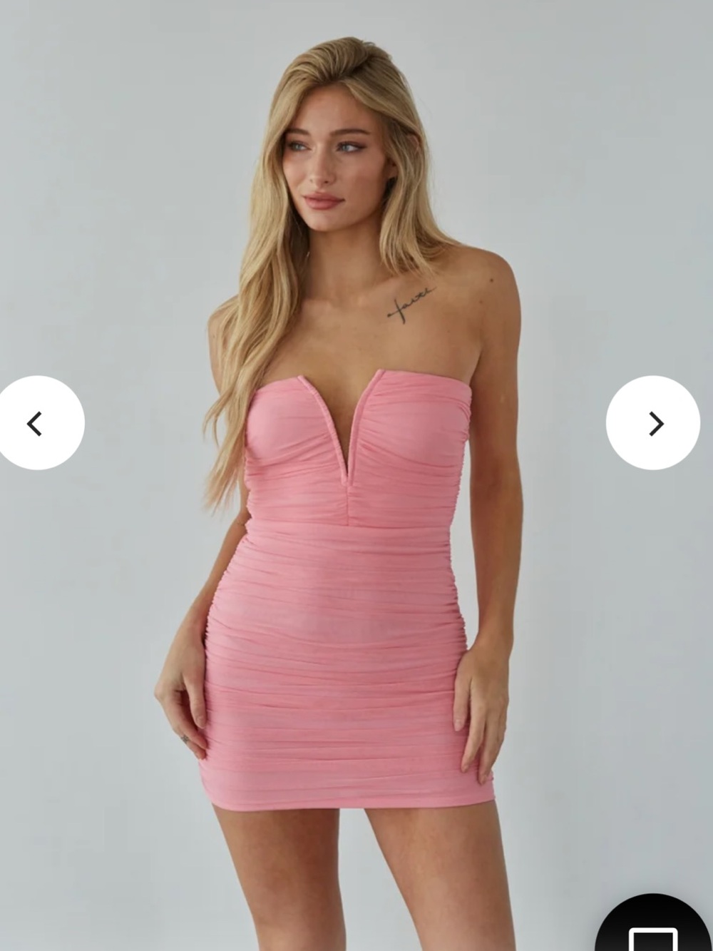 American Threads Strapless Bodycon Mini Dress Pink